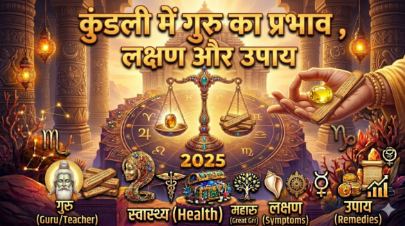 कुंडली में गुरु का प्रभाव,लक्षण और उपाय